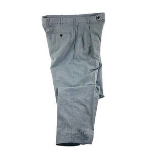 Riviera Sport Gray Seersucker Polyester Cotton Double Pleated Pants Size 36X29